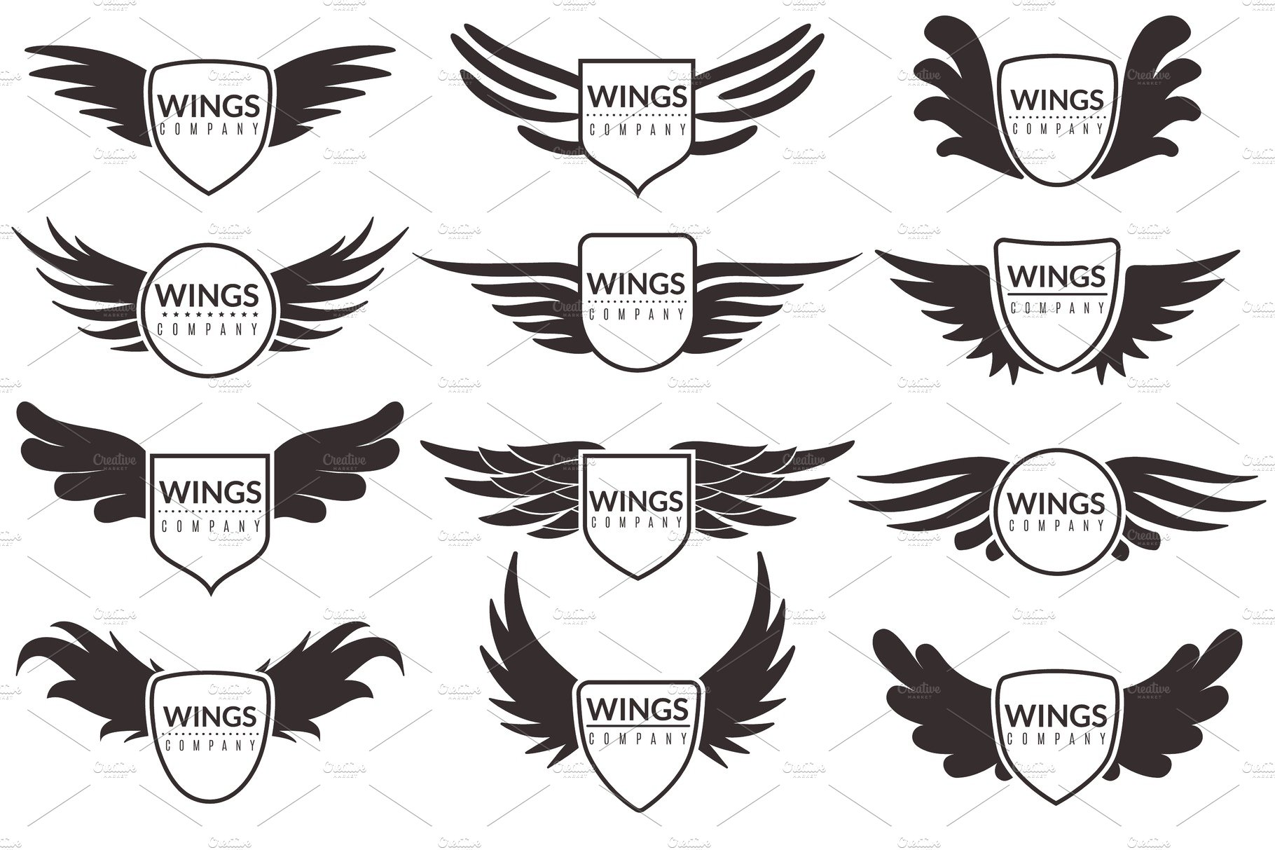Wings logo. Winged emblems, angel cover image.