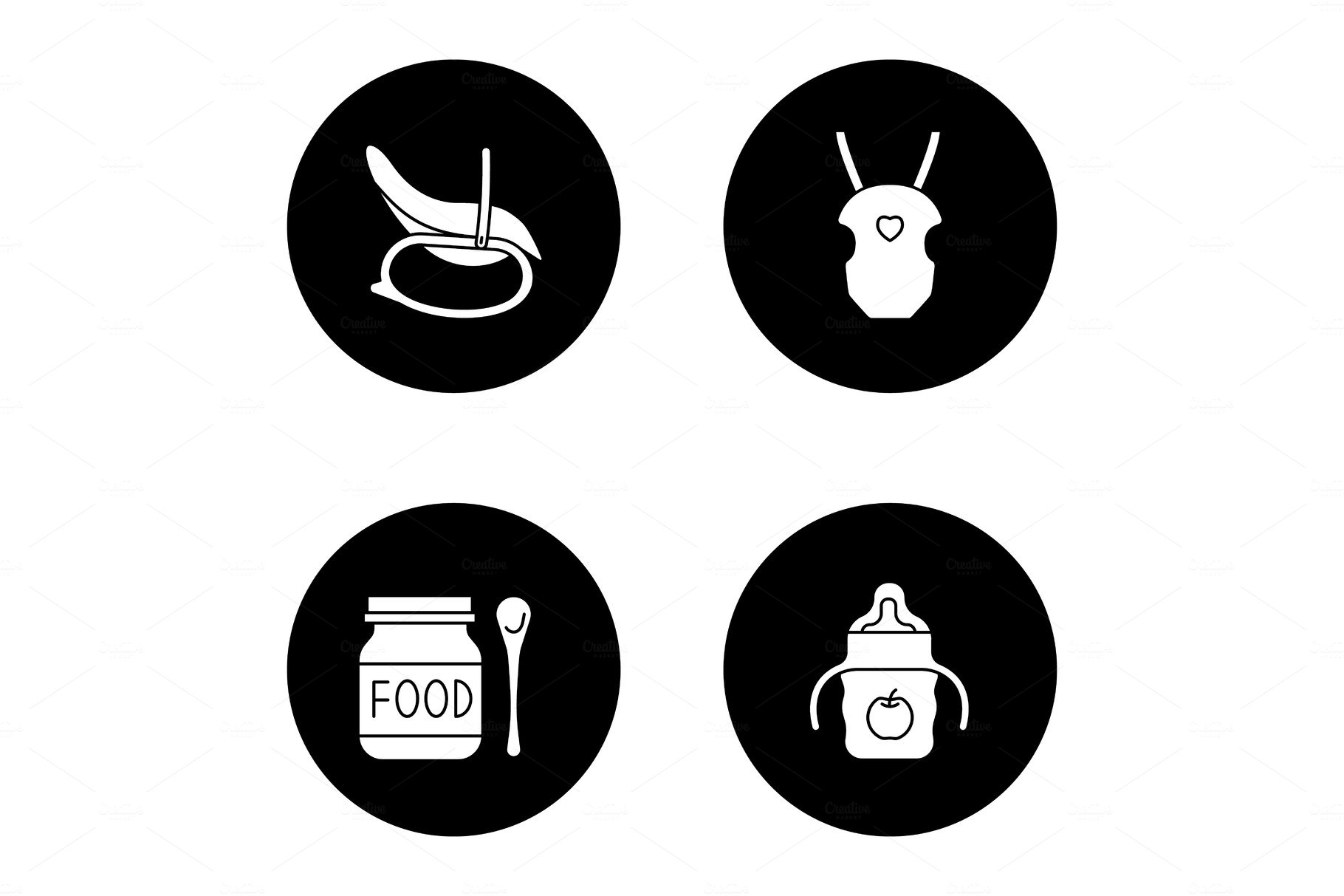 Childcare glyph icons set cover image.