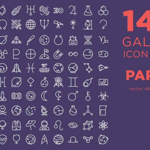 140 Galaxy Icon Pack PART 2 - $5 cover image.