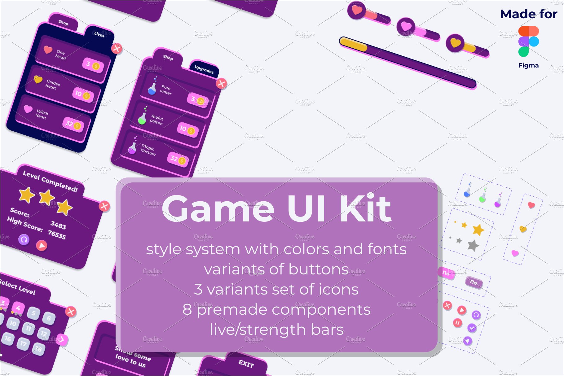 Casual Game UI Kit Starter Set - 2D cover image.