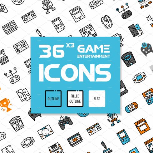 36x3 Game Entertainment icons cover image.