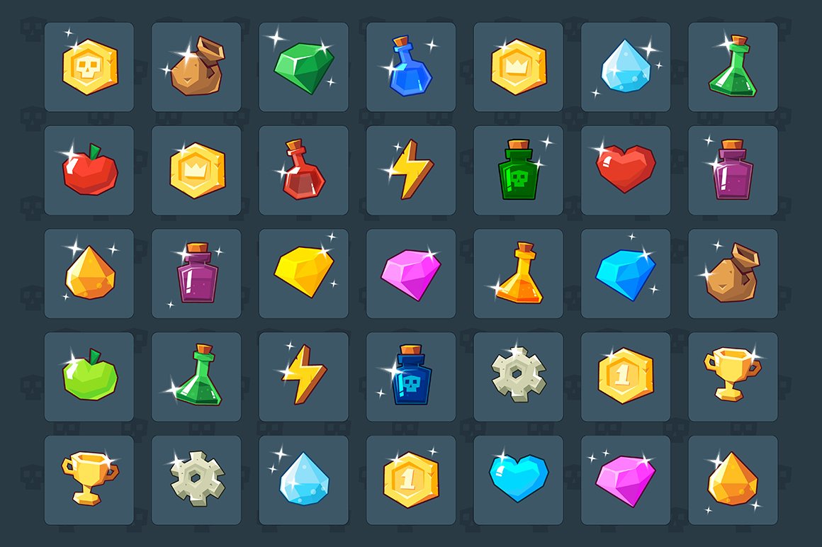 Basic Game Elements Icons cover image.