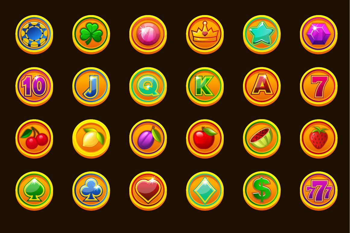 gaming icons for slot machines on coins converted 460