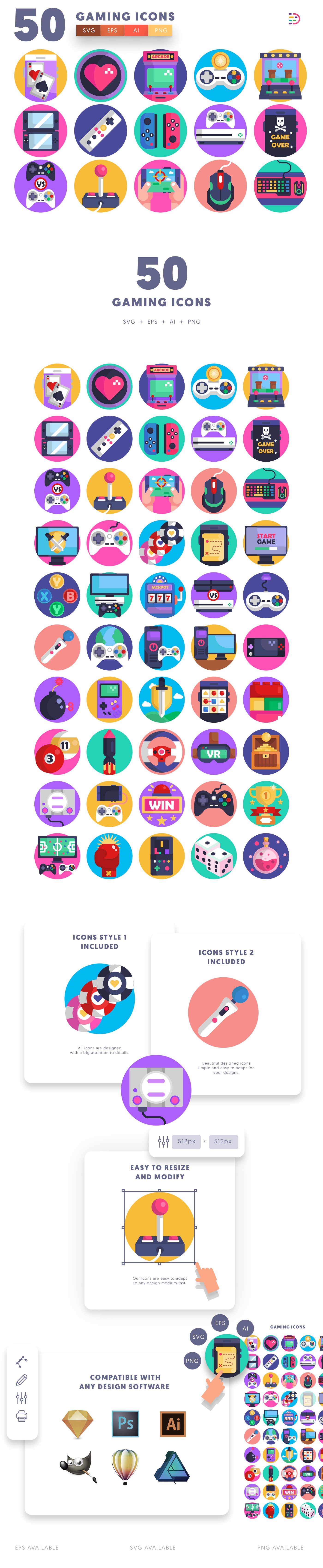 50 Gaming Icons cover image.