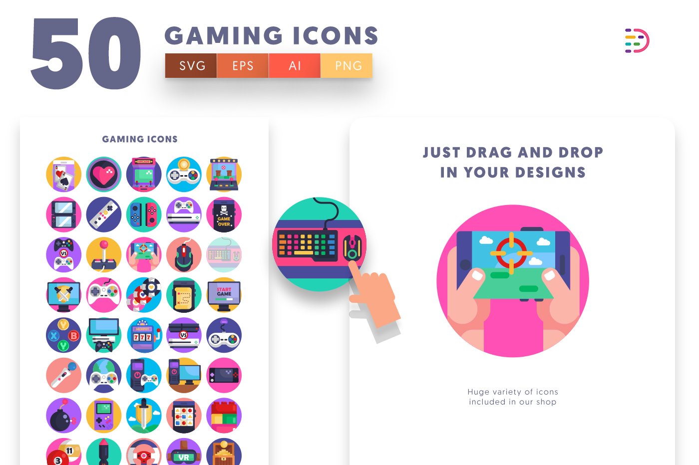 gaming icons set vector game videogames console gaming gamers flat icons icons cover 1 840