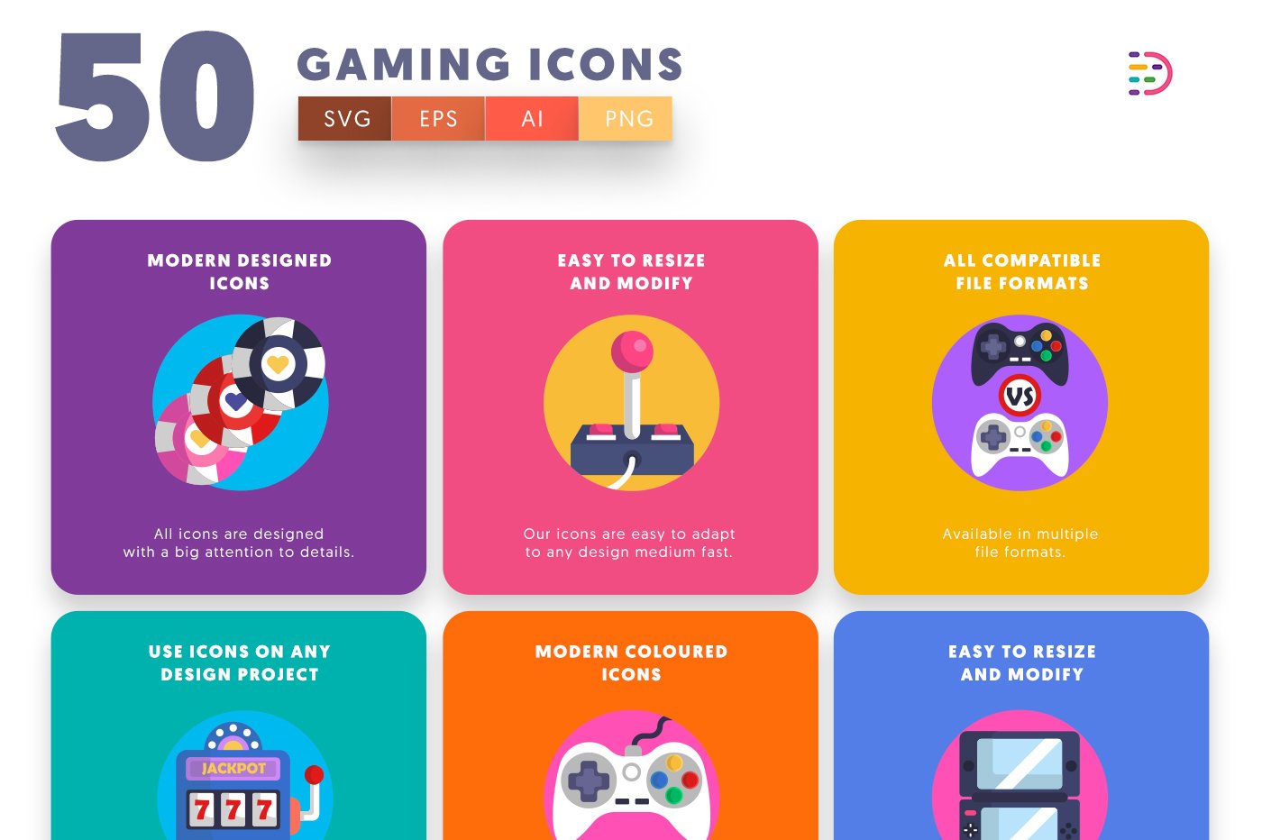 gaming icons set vector game videogames console gaming gamers flat icons icons cover 5 100