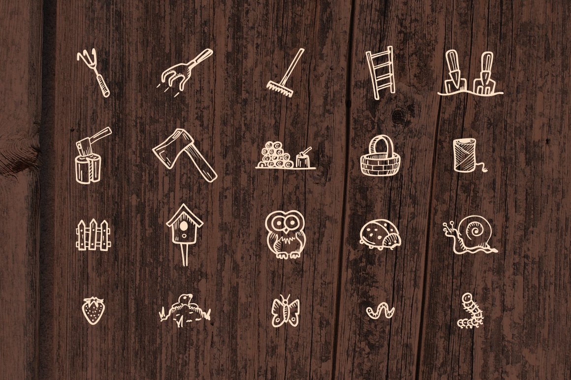 Gardening - Hand Drawn Icons preview image.