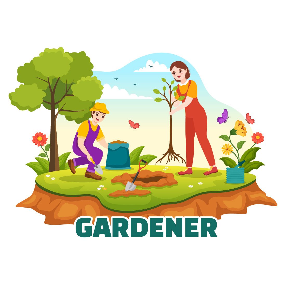 15 Summer Gardener Vector Illustration cover image.