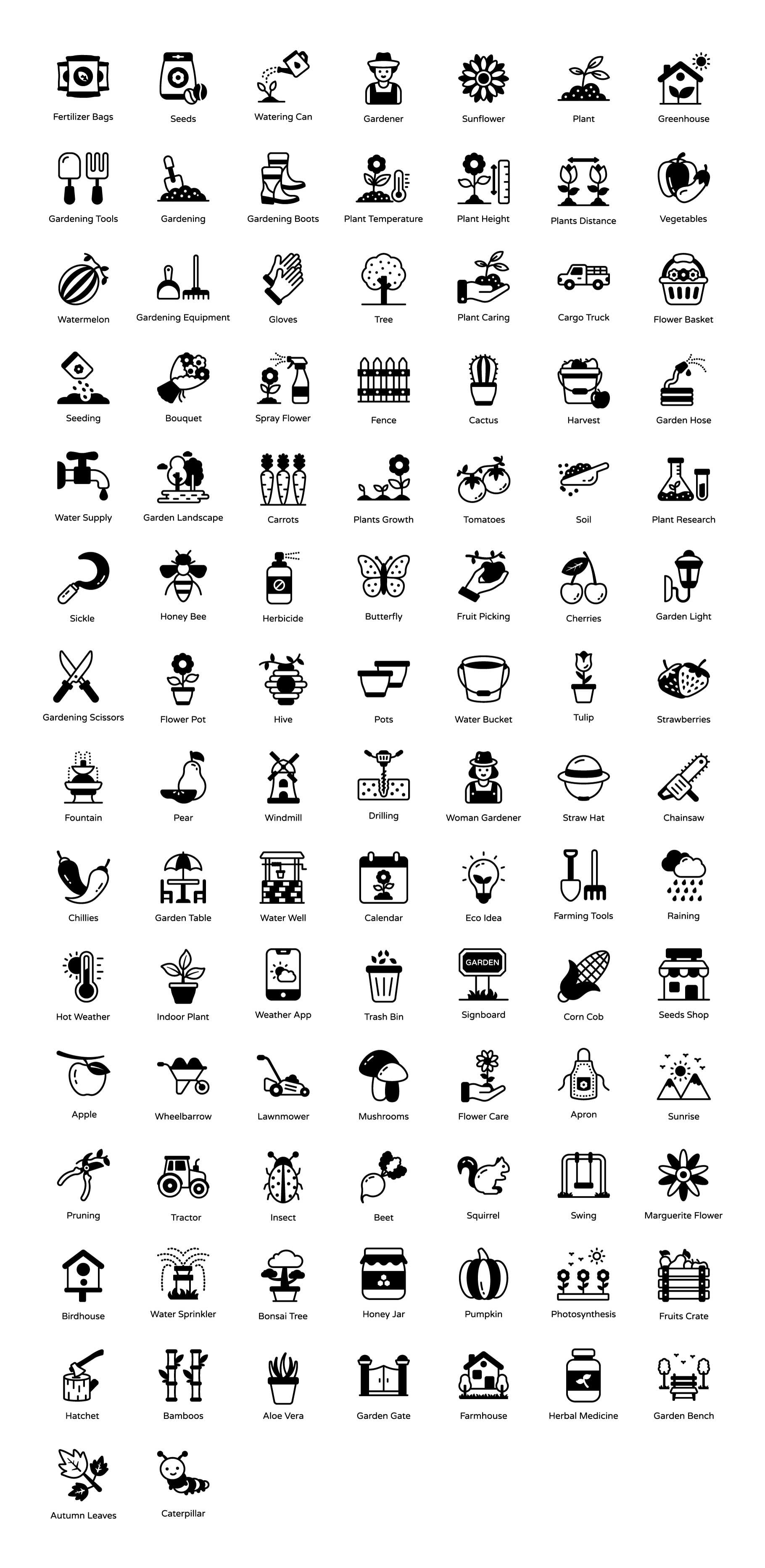 gardening and seeding glyph icons full preview 619
