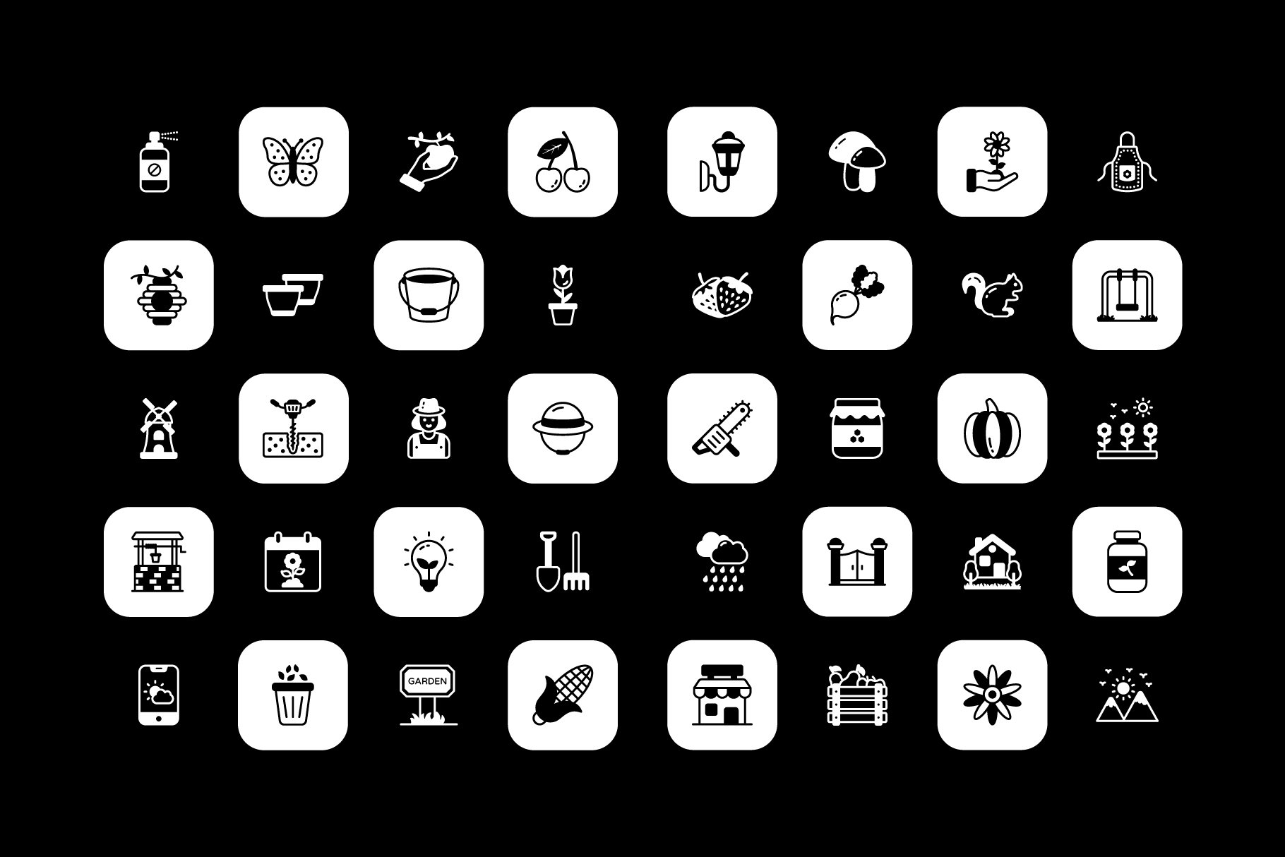 gardening and seeding glyph icons preview 4 199