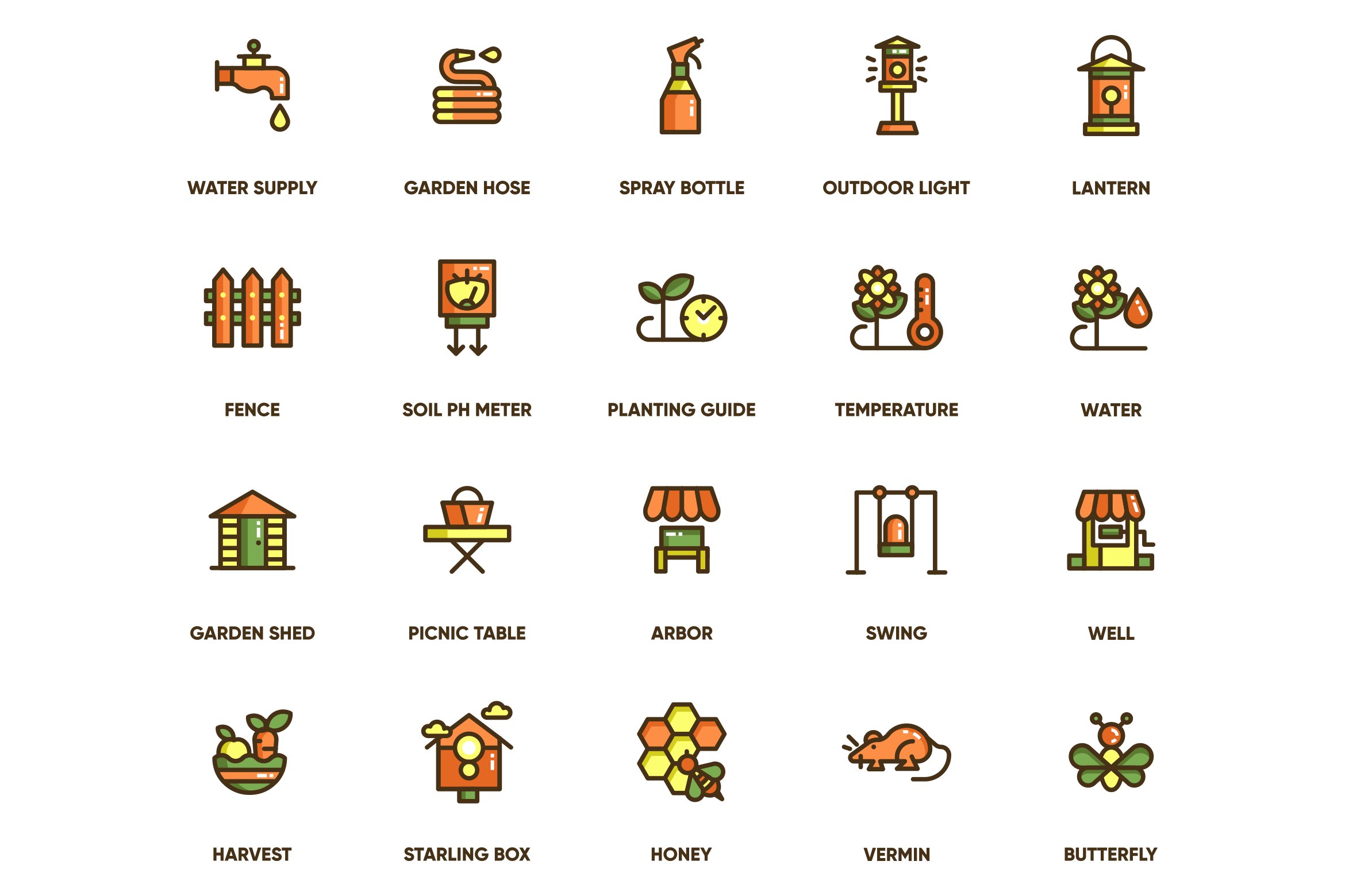 113 Gardening Icons - Eco Series preview image.