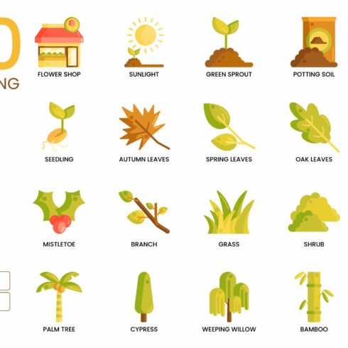 120 Gardening Icons | Caramel cover image.