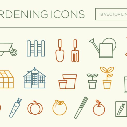 Gardening icons cover image.