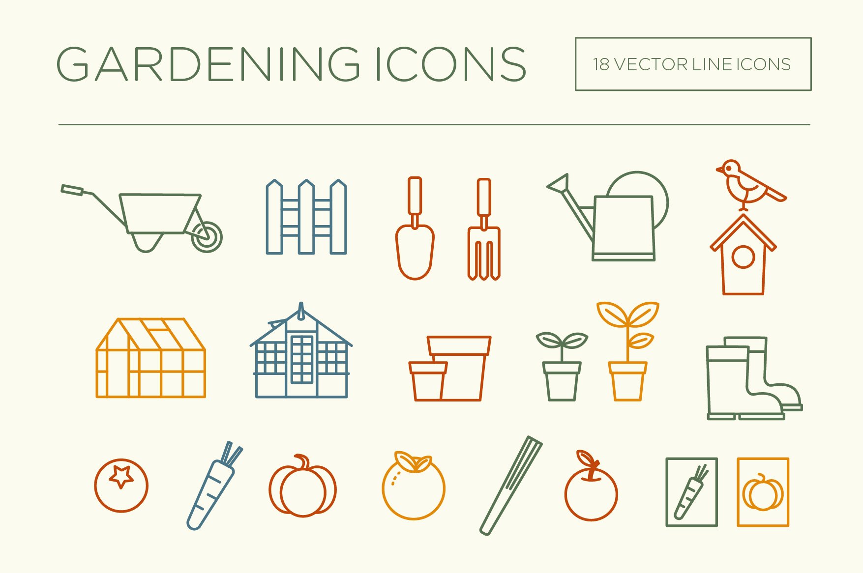 Gardening icons cover image.