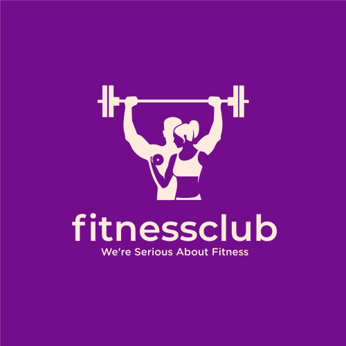 Woman lifting a barbell with the words fitness club.
