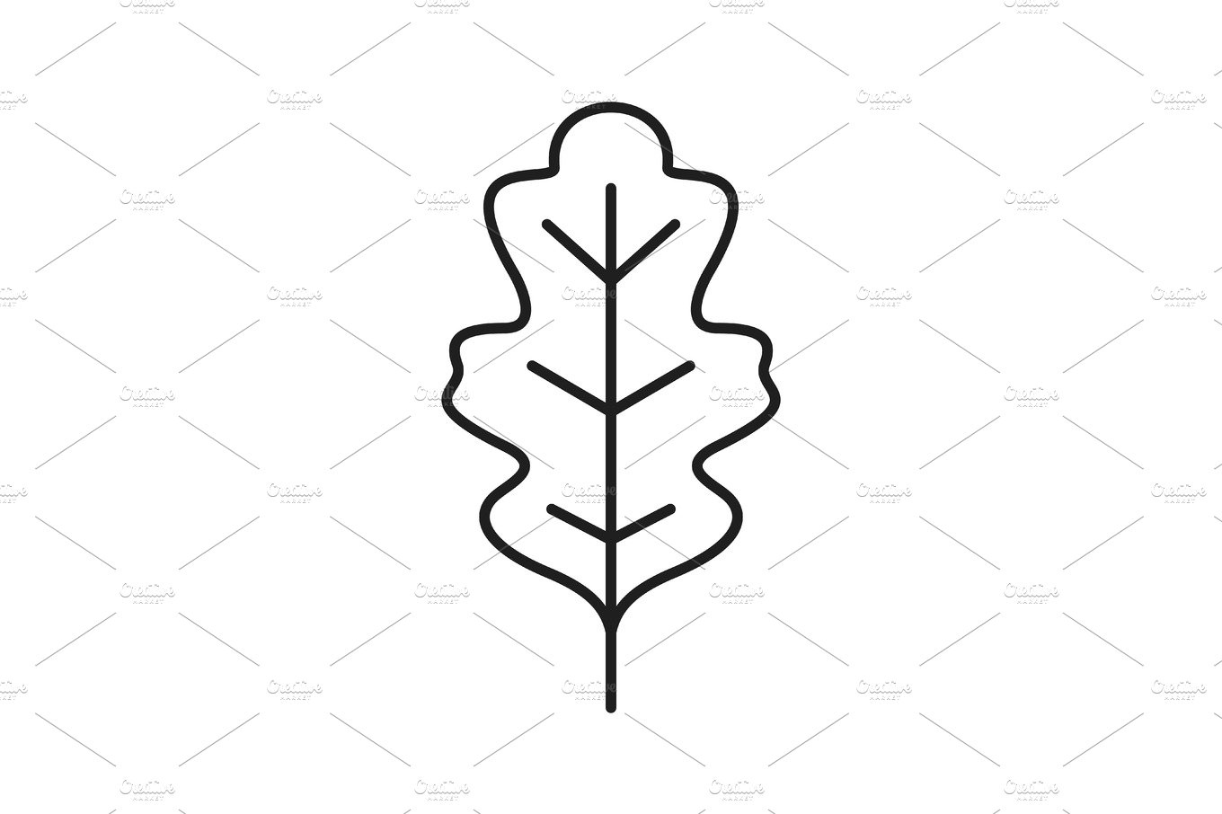 Oak leaf linear icon cover image.