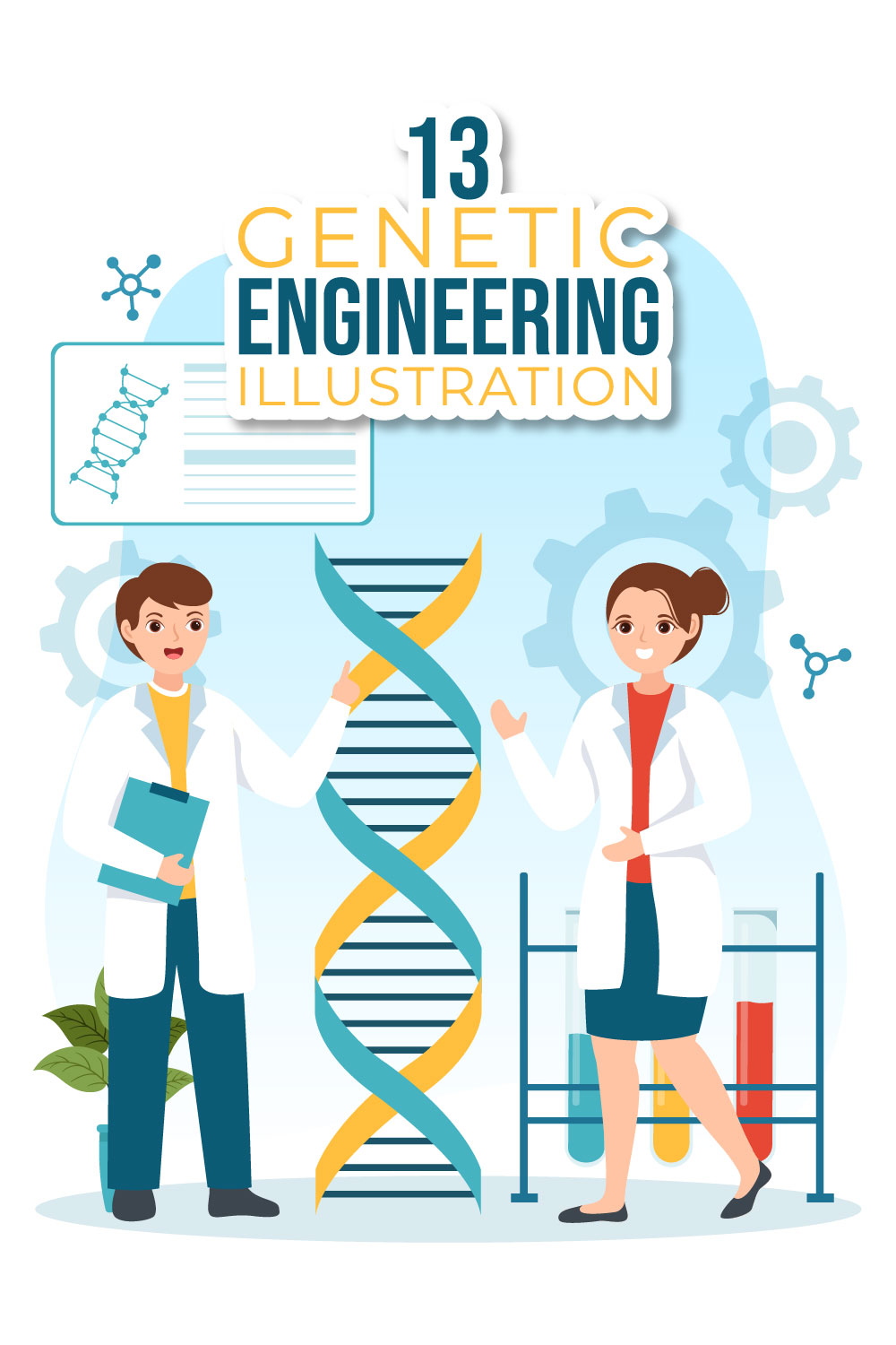 13 Genetic Engineering and DNA Modifications Illustration pinterest preview image.
