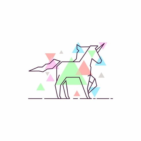 Geometric unicorn outline design cover image.