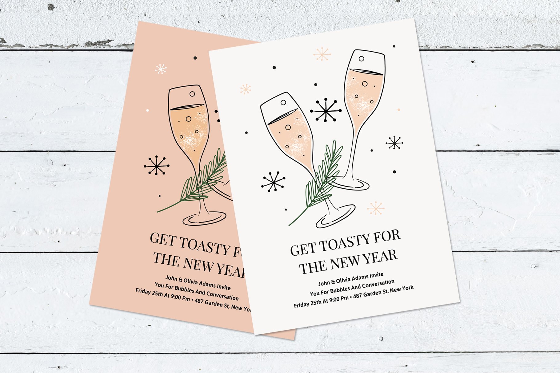 New Year's Party Invitation Template cover image.
