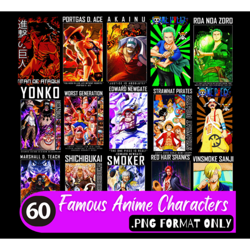 60 Famous Anime Character at 7$ cover image.