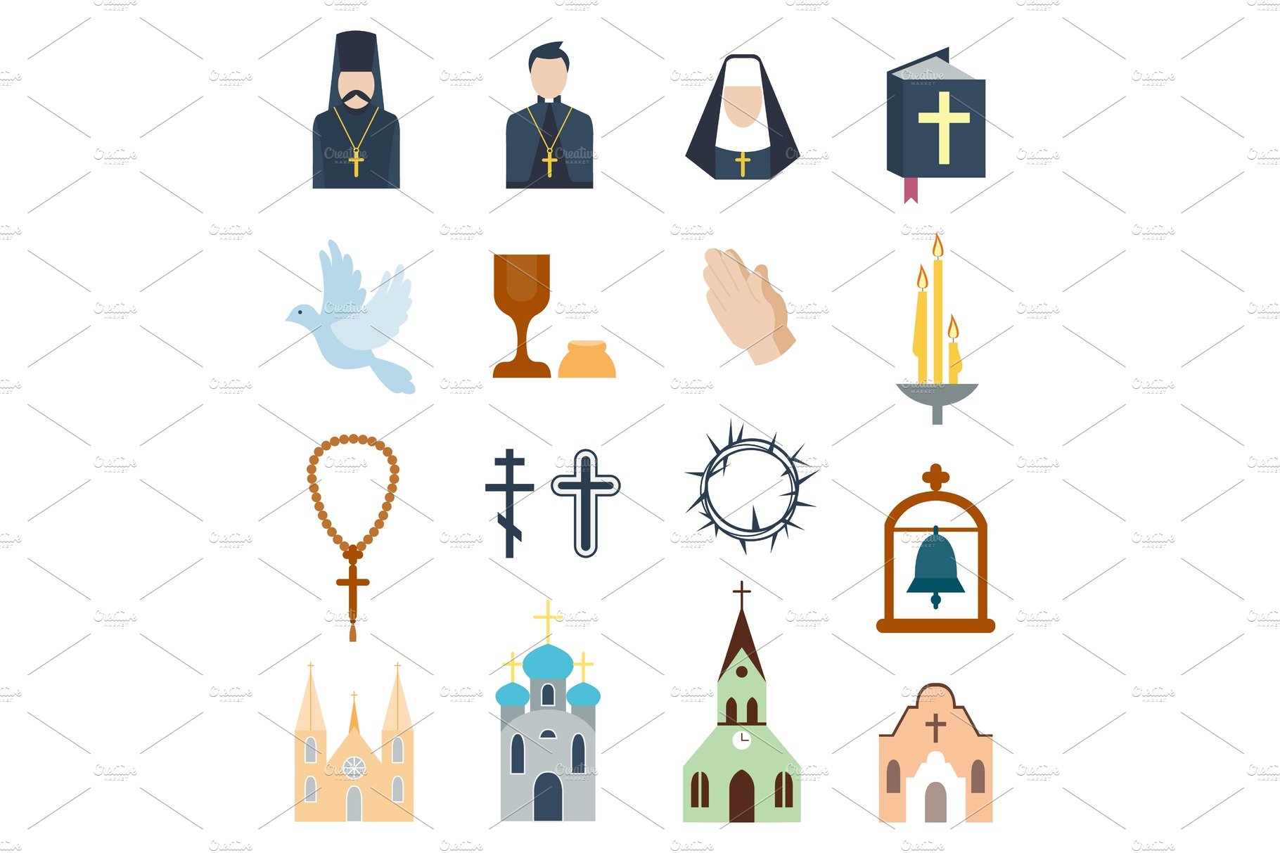 Religion icons vector illustration. cover image.