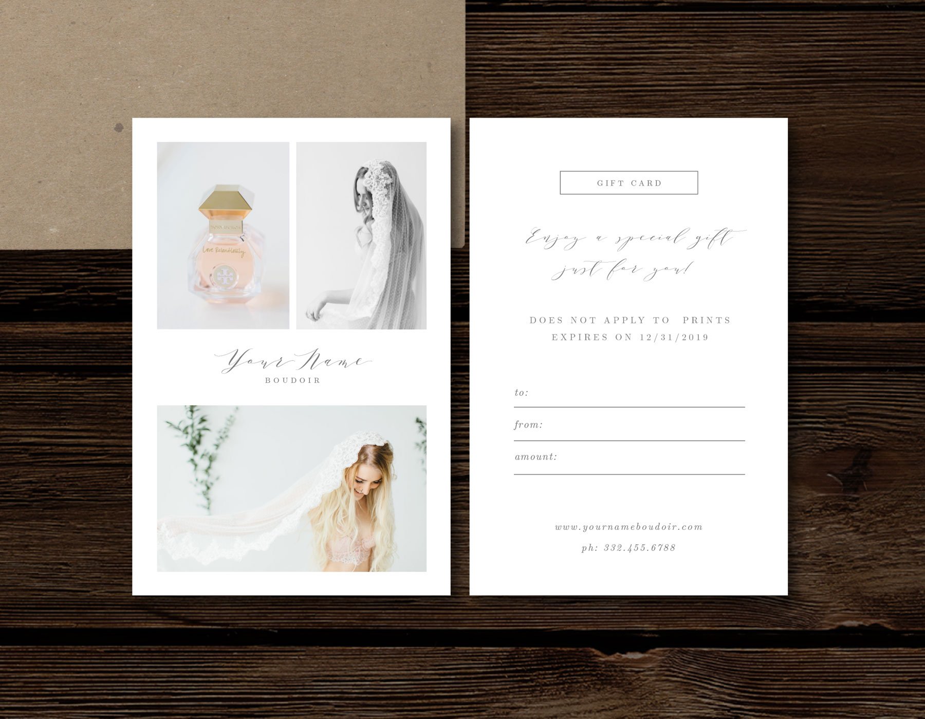 Boudoir Gift Certificate Template cover image.