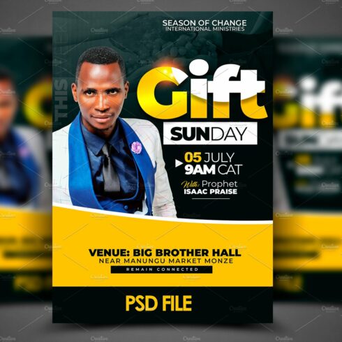 Gift Sunday Church poster template cover image.