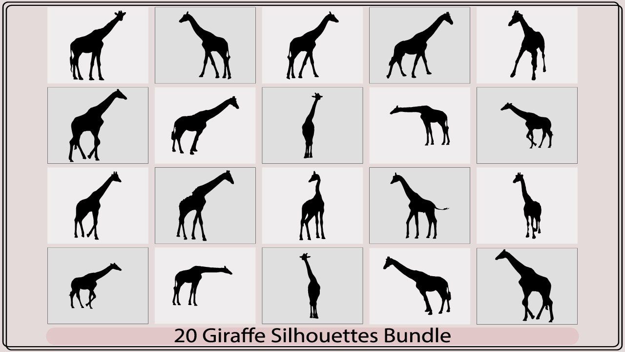 Picture of a giraffe silhouettes bundle.