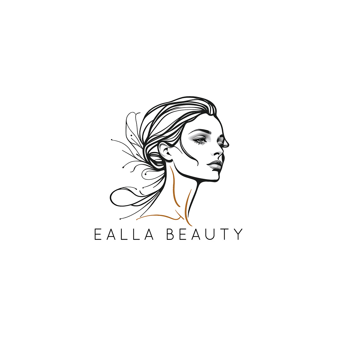 Letter a beauty face logo design icon Royalty Free Vector