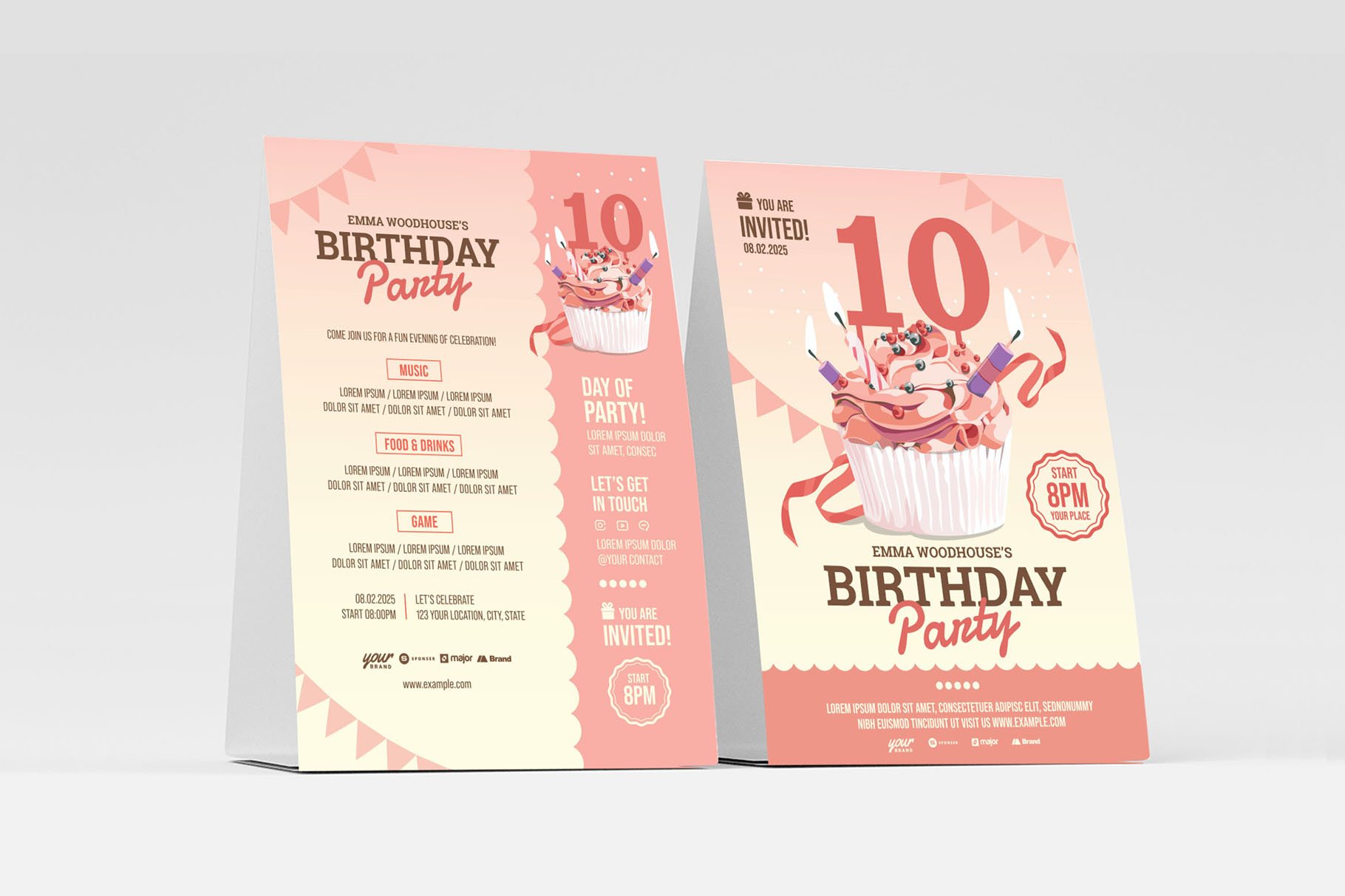 Girls Birthday Invitation Flyer preview image.