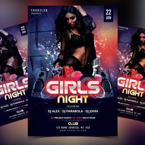 Girls Night - DJ PSD Flyer Template cover image.