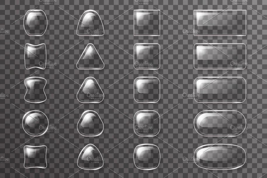 Glass ui app buttons cover image.