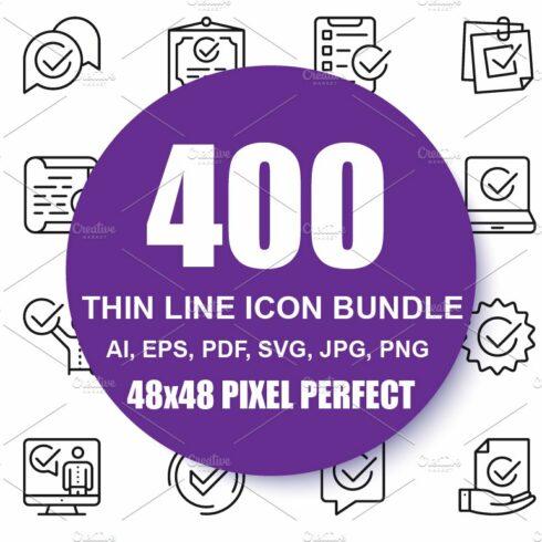 Thin Line Web Icons cover image.