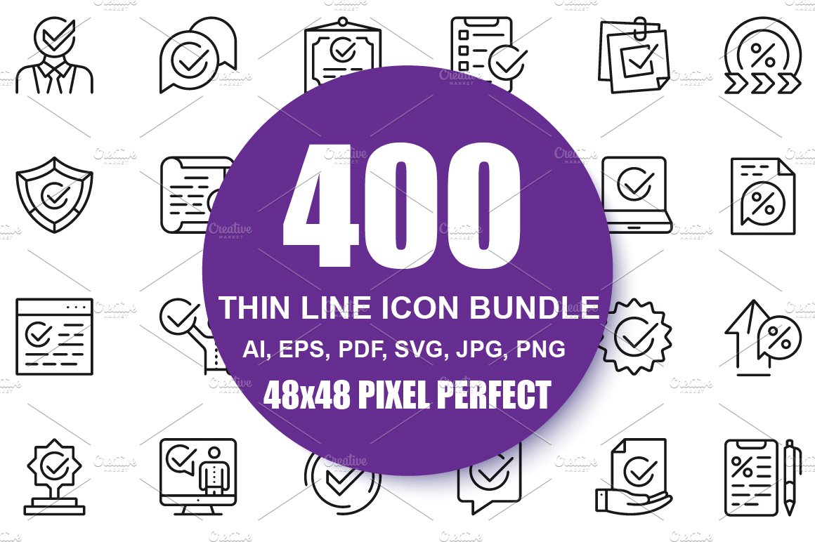 Thin Line Web Icons cover image.