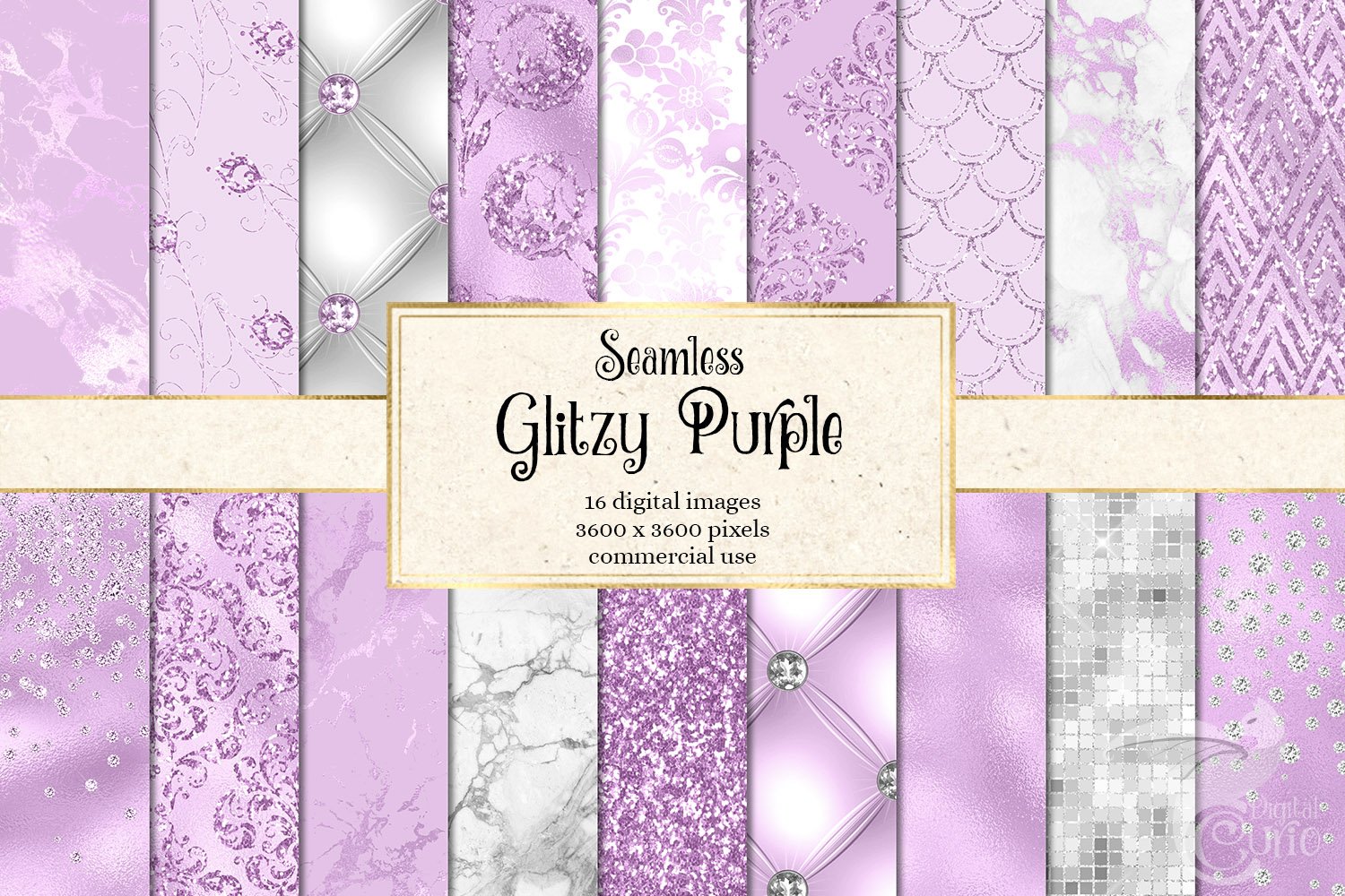 Glitzy Purple Digital Paper cover image.