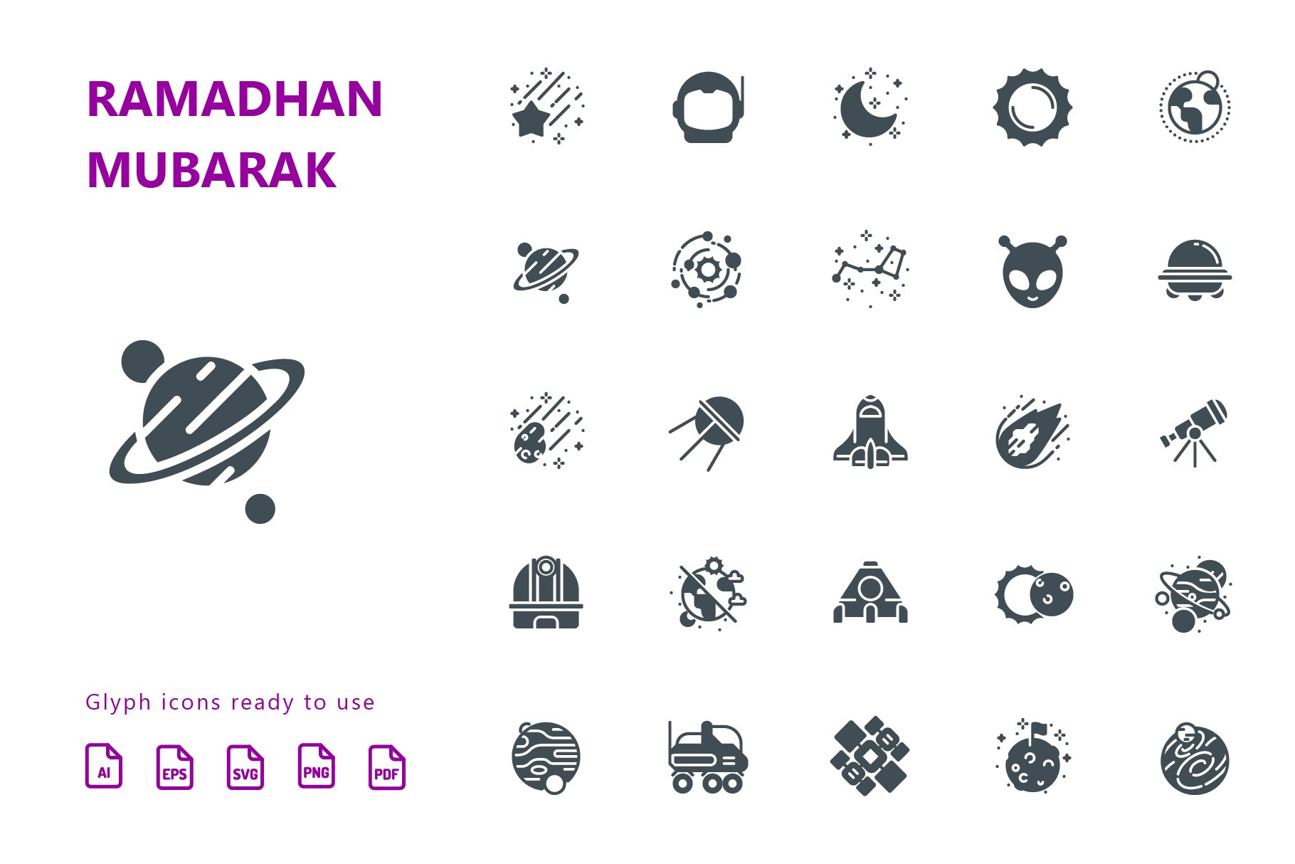 Space Glyph Icons preview image.
