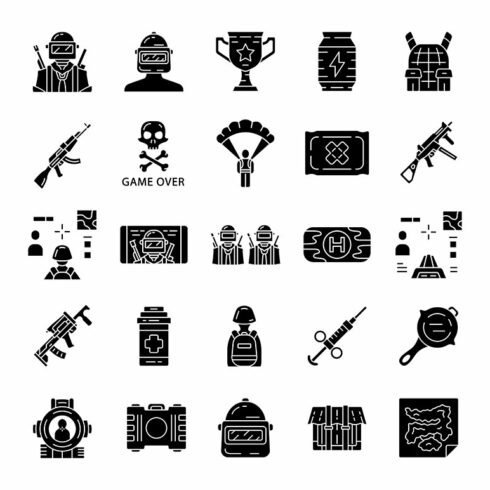 Online game inventory icons set cover image.