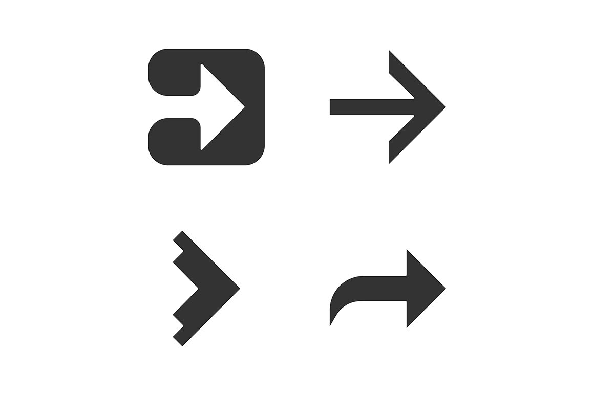 Arrow types glyph icons set cover image.