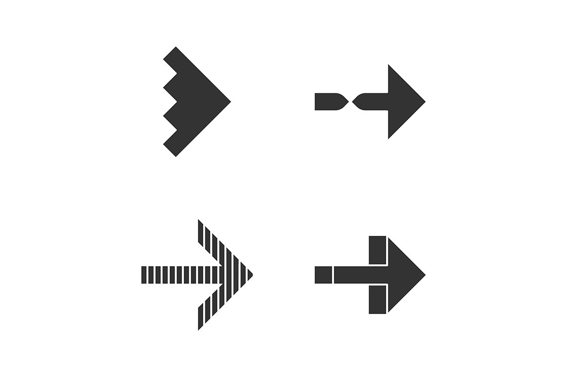 Rightward arrows glyph icons set cover image.