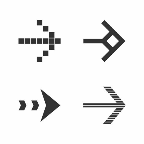 Arrow types glyph icons set cover image.