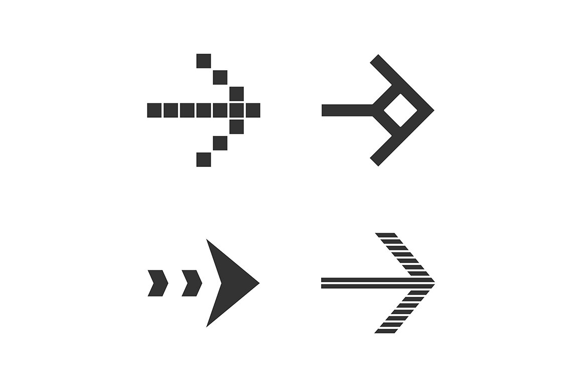 Arrow types glyph icons set cover image.