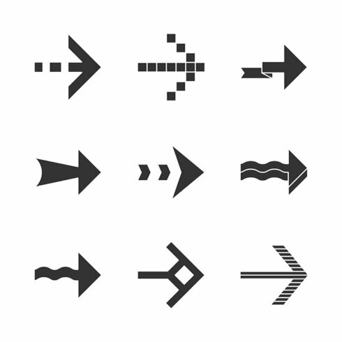 Arrows glyph icons set cover image.
