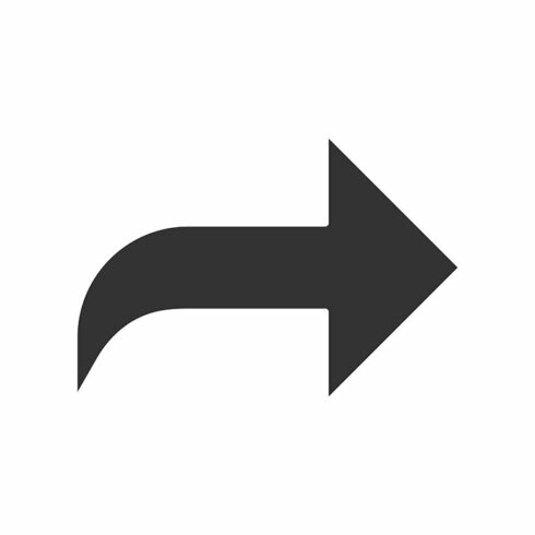 Right curved arrow glyph icon cover image.