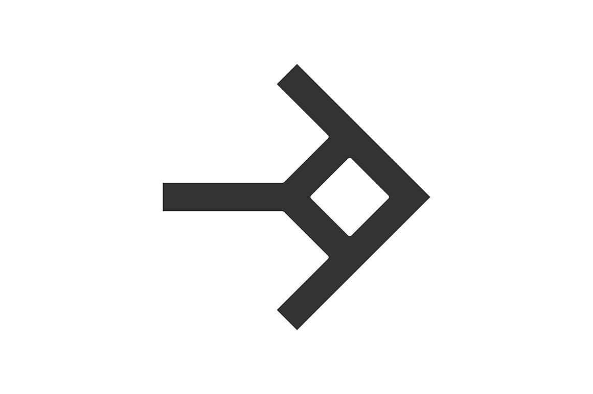 Shaped arrow glyph icon cover image.