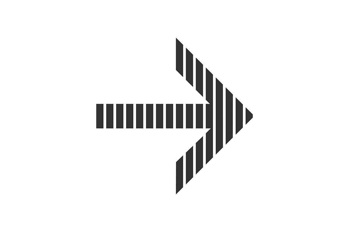 Striped arrow glyph icon cover image.
