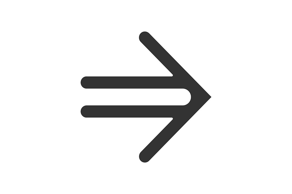 Double-lined arrow glyph icon cover image.