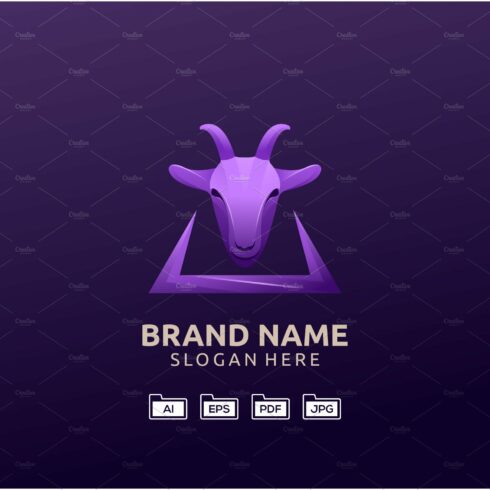 Goat Logo Template cover image.
