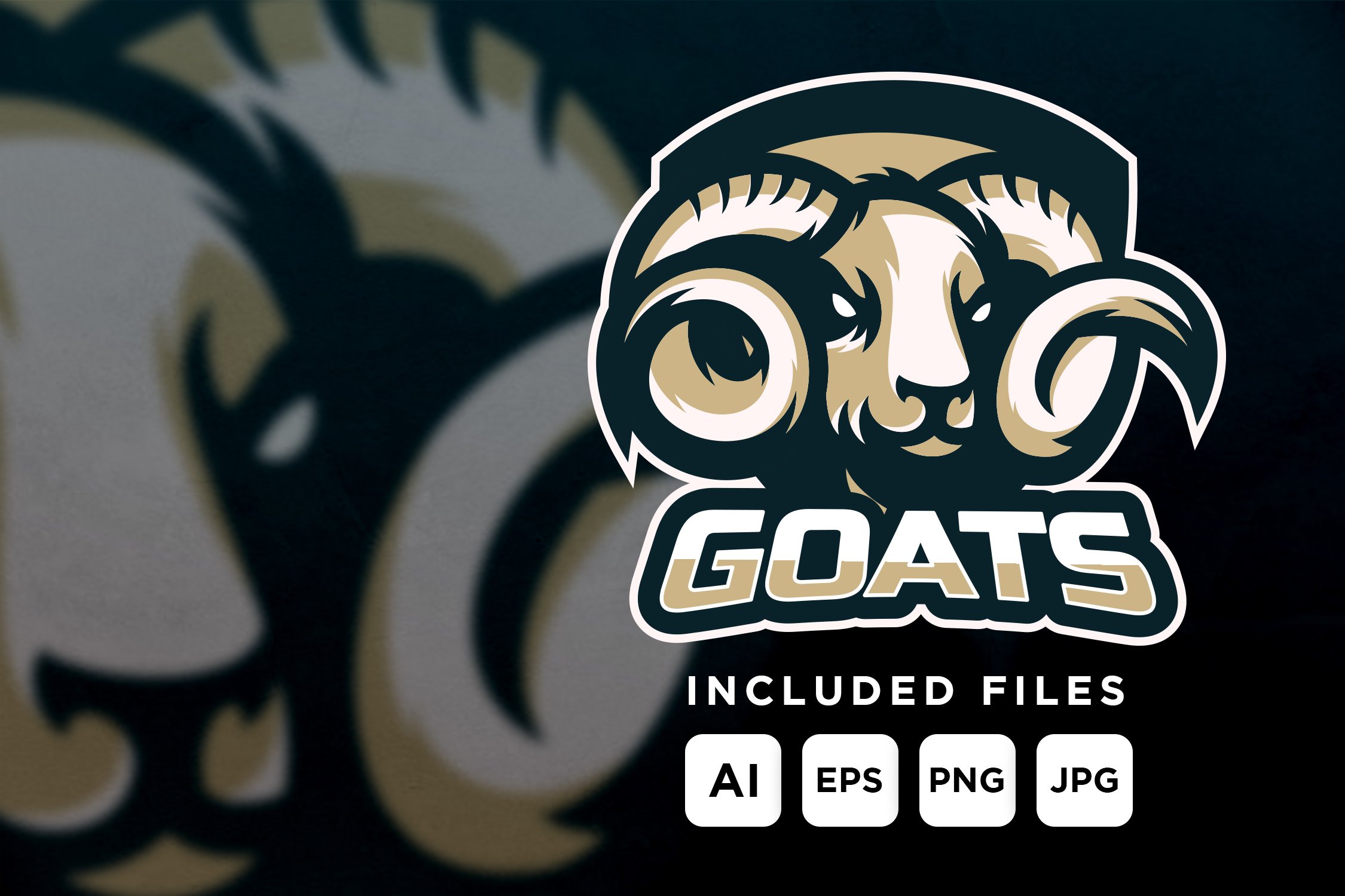 Goats - mascot logo for a team cover image.