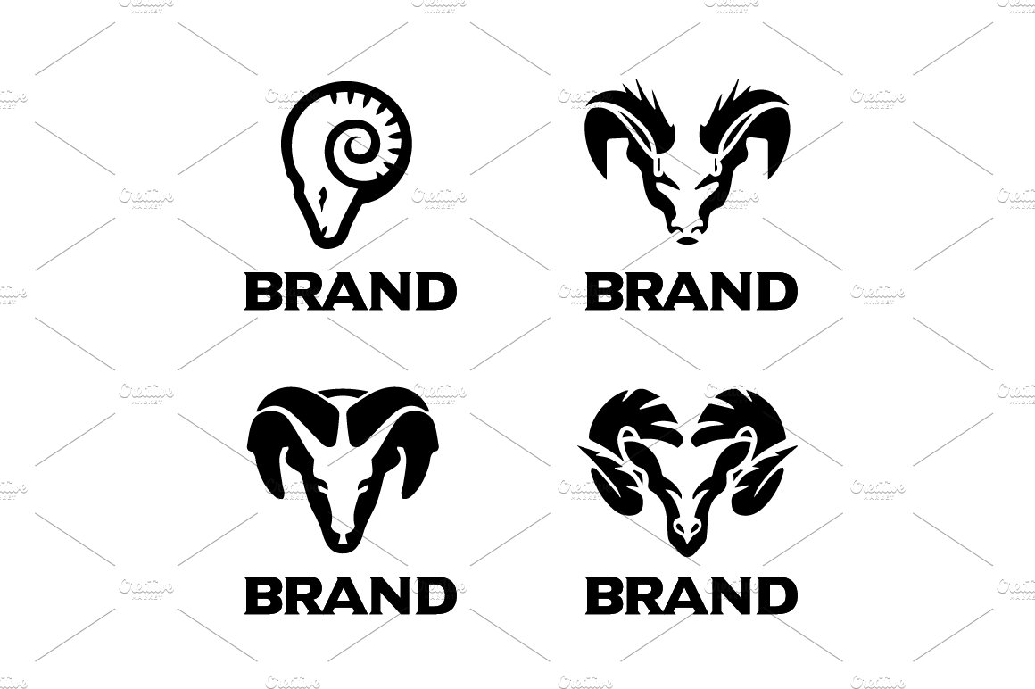 Goat Logo Bundle - Vector & Mock-Up preview image.