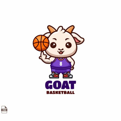 Basketball Goat Cute Mascot Logo cover image.